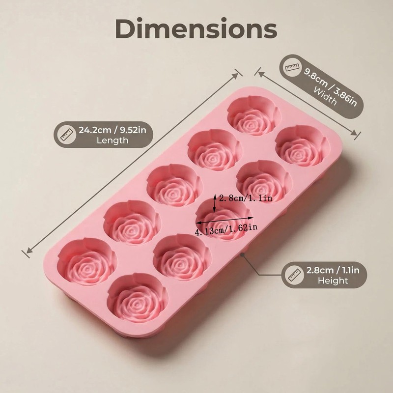 2 Pcs Rose Silicone Mold - 20 Cavity Rose Chocolate Mold, Silicone Roses Mold... gallery