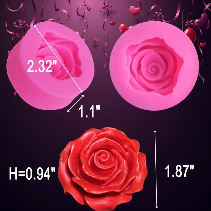 2PCS Rose Flowers Silicone Molds Cake Chocolate Mold Wedding Cake Decorating ... gallery