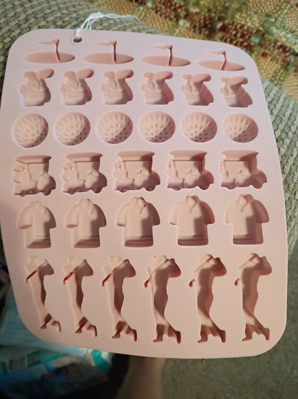 Pink Silicone Non-Stick Chocolate Mold Golf