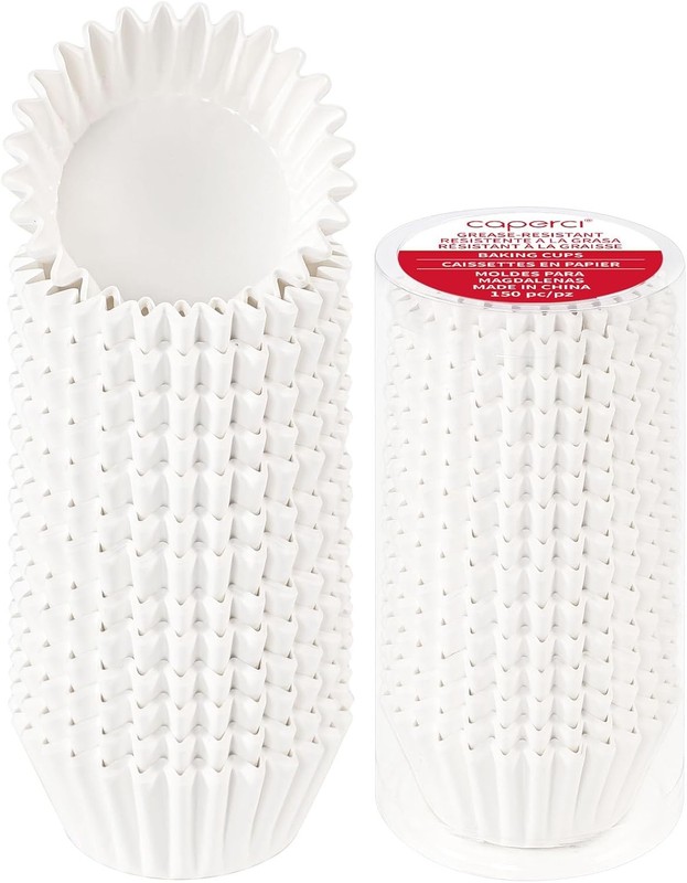 Heavy Duty Standard White Cupcake Liners 150 Counts Grease-Resistant Paper