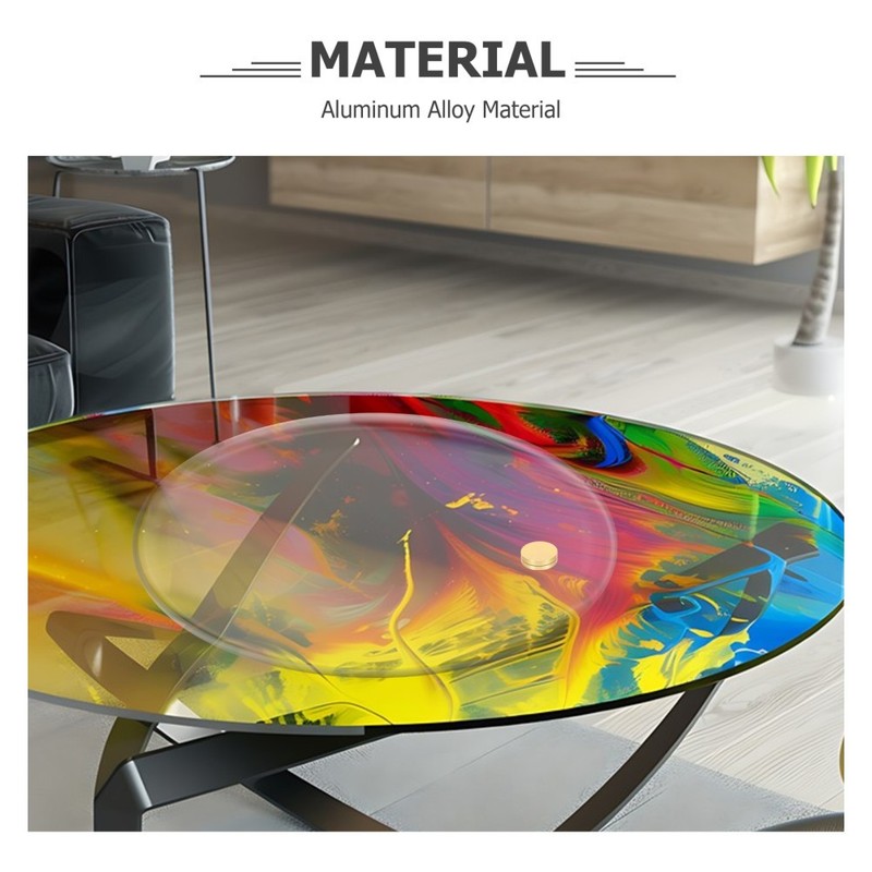 Aluminum Alloy Cake Stand With Tempered Glass Top And Bearing Rotation System gallery