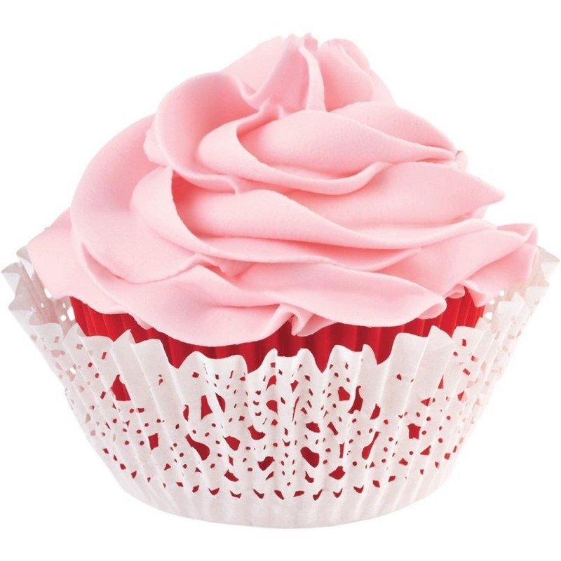 Red and White Standard Baking Cup Liners for Muffins and Cupcakes, 24-Pack gallery