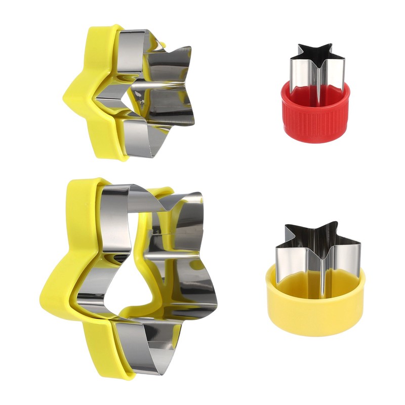 4Pcs Star Cookie Cutters Set Stainless Steel Holiday Cookie Cutters, Mix Color