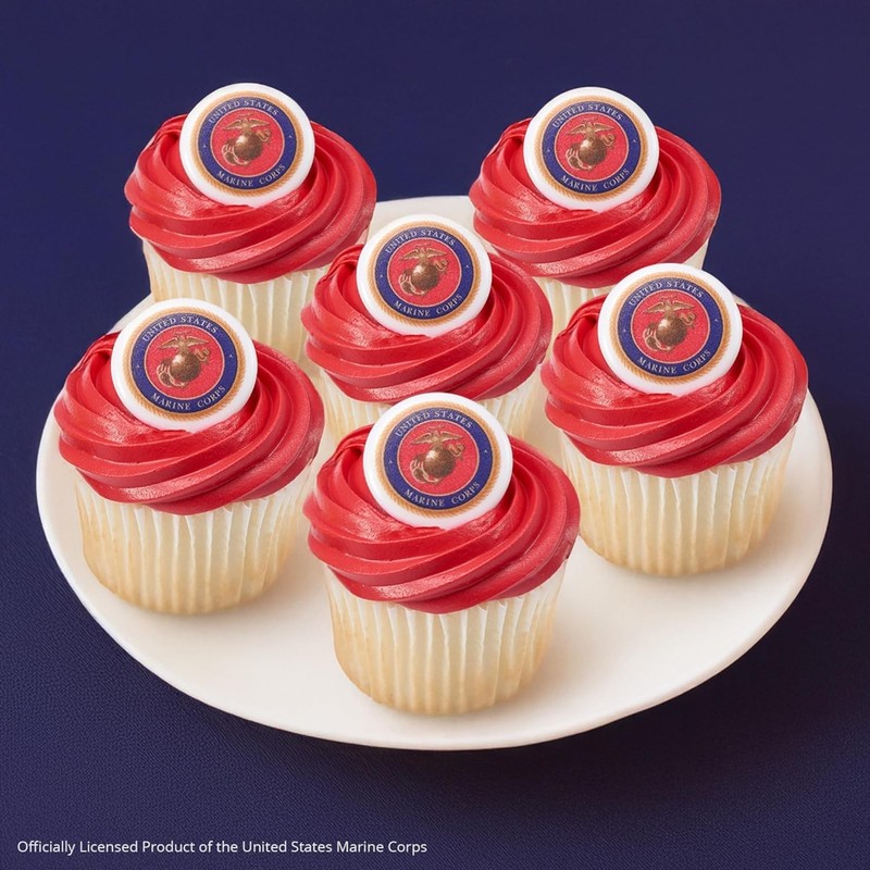 Marine Corps Cupcake Toppers, 24 United States Marine Corps Official Emblem gallery