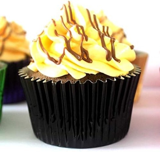 Elegant Black Foil Cupcake Liners - 200 Count for Stylish Baking & Celebrations gallery
