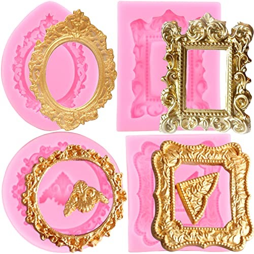 Photo Frame Fondant Molds Picture Frames Silicone Mold Vintage Frame Style A gallery