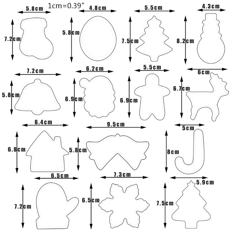14Pcs Cookie Cutter Stainless Steel Baking Utensils Snowflake Gloves Shape Gift gallery