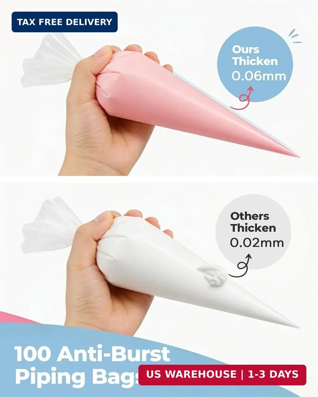 124Pcs Icing Piping Bags and Tips Set, Cake Decorating Kit with 100 Anti gallery