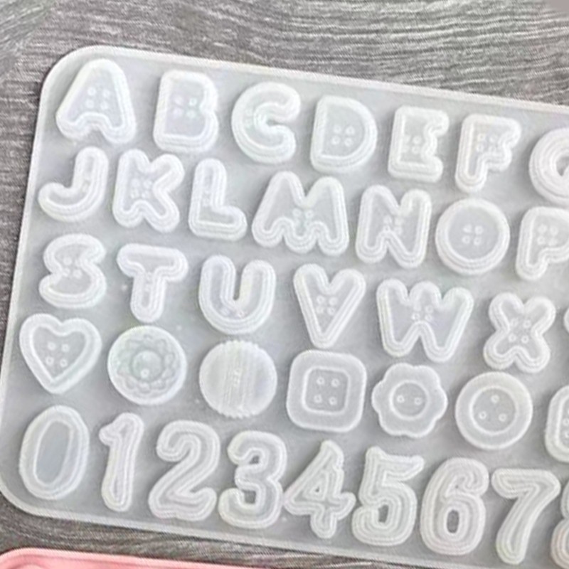 Button Shape Letter Number Mold DIY Keychain Earring Pendant Mold Jewelry Craft gallery