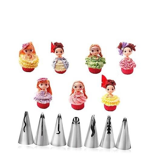 Ruffle Piping Tips Set - 7 Pcs Pleated Skirt Piping Tips for Wedding Dress gallery