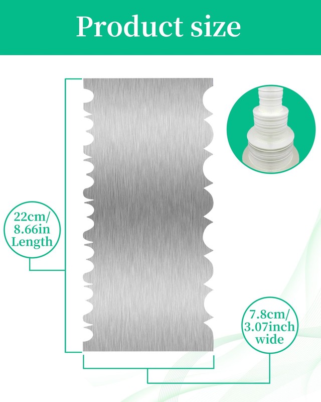 Cake Scraper Smoother Decorating Kit 8.6 Inch Metal Bench Scraper Stainless gallery