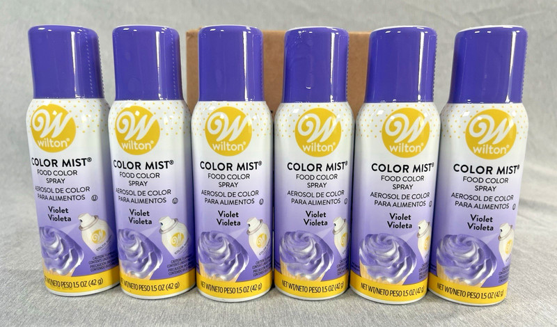 6 WILTON 1.5 VIOLET COLOR MIST FOOD SPARY Baking HOLIDAY WEDDING CAKES cupcake