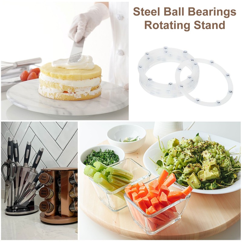 12Pcs 4 Inch Rotating Swivel Stand with Steel Ball Bearings, White, 8 Balls gallery