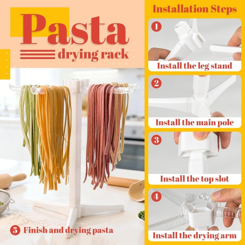 Pasta Making Tools, 15 PCS Pasta Making Kit with Pasta Drying Rack, Rolling P... gallery