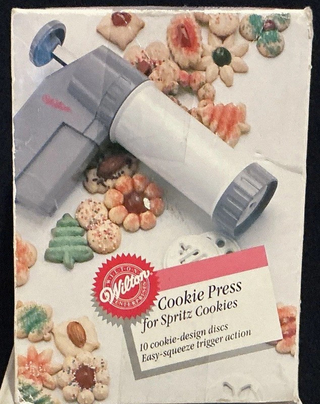 Wilton SPRITZ COOKIE PRESS With 10 Cookie-Design Discs Holiday Cooky 2104-2303 gallery