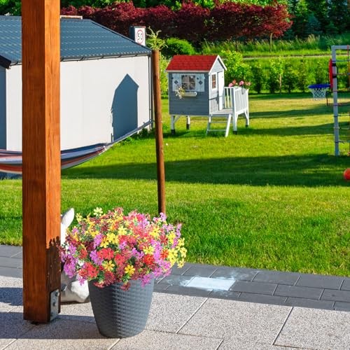 Fake Fall Artificial Flowers for Outdoor Decoration 12 Purple,brown,yellow,red gallery
