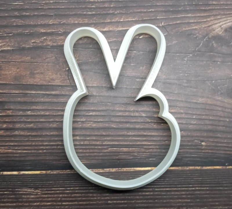 Peace Fingers Hippie Cookie Cutter - 3D Printed - Food Safe PLA Plastic gallery