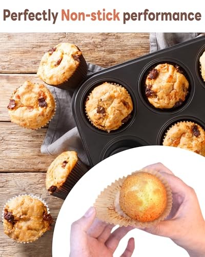 Non-stick 200pcs Standard Cupcake Liners for Baking, Natural, Food Unbleached gallery