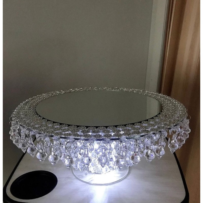 8inch Mirror Top Crystal Cake Stand For weddings gallery