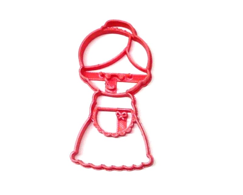 MRS CLAUS WITH DETAILS DRESS APRON HAIR SANTA WIFE COOKIE CUTTER USA PR3265