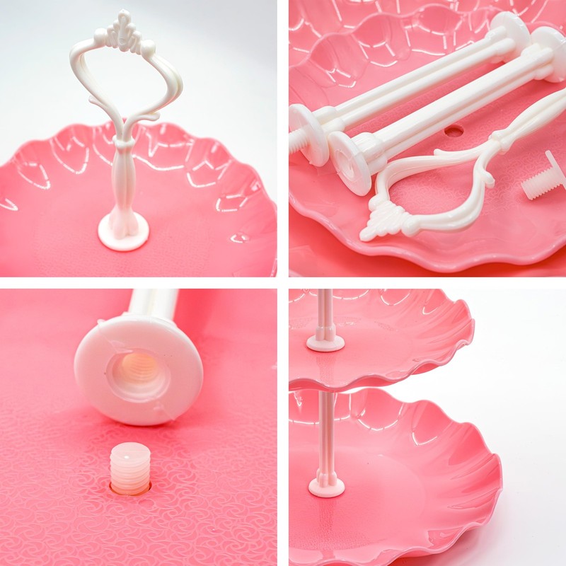 15 PCS Dessert Table Display Set Pink Cupcake Stand,3 Tiered Tray Stand Cup C... gallery
