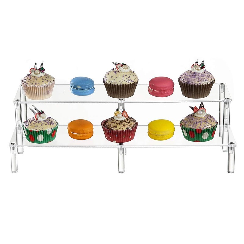 2 Tier Clear Acrylic Display Stand Cupcakes Holder, Dessert Display Riser for... gallery