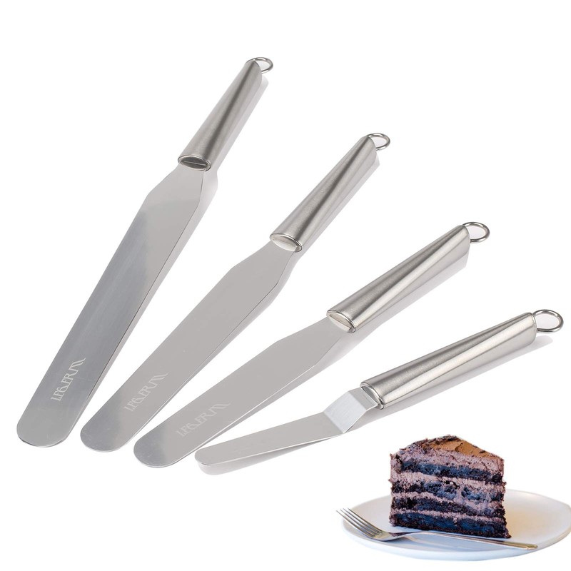 Cake Frosting Spatula Set, 4 6 8 10 Inch Straght Icing Spreader Knife For Baking