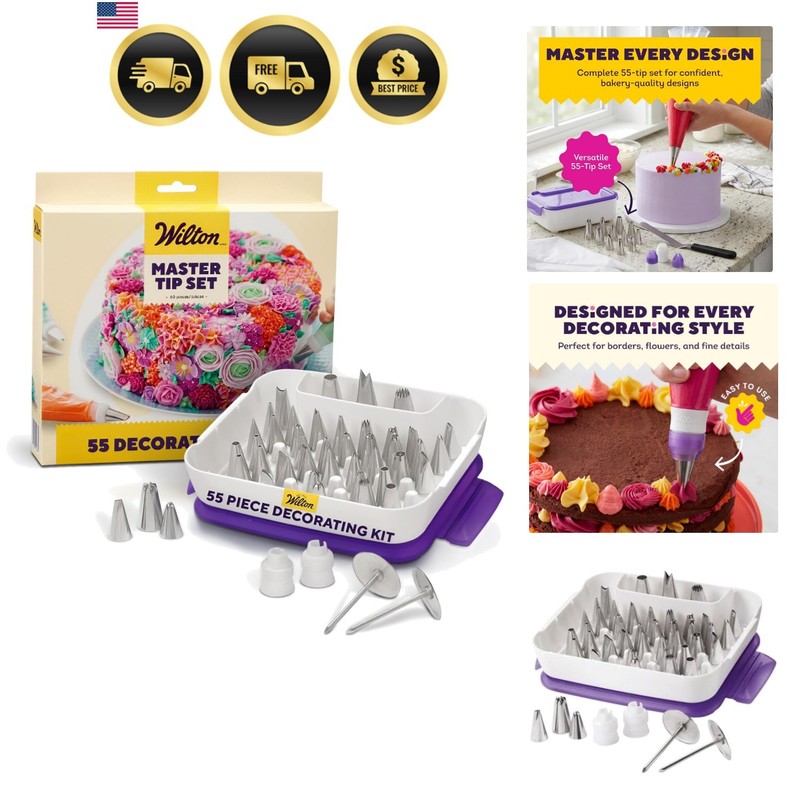 Master Cake Decorating Piping Tips Set – Decorating Supplies for Cakes & Cupc…