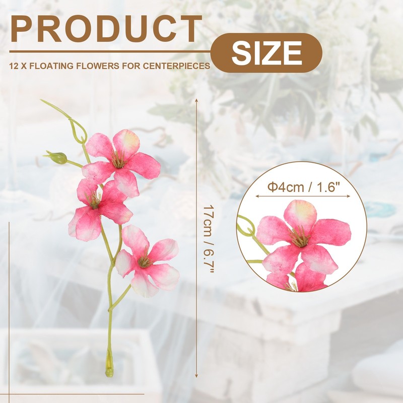 12Pcs Floating Flowers for Wedding Centerpiece Pink White Pea gallery