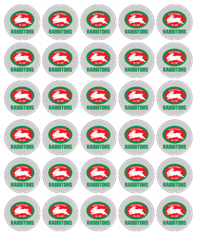 Rugby Rabbitohs Edible Cupcake Toppers Icing Sports Cake Decorations (4 Sizes) gallery