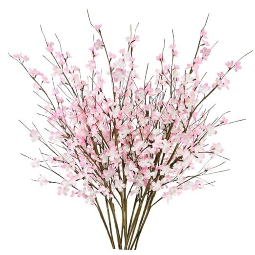 12 Pcs Cherry Blossom Branches 39” Pink Artificial Cherry Blossom Pink 12pcs