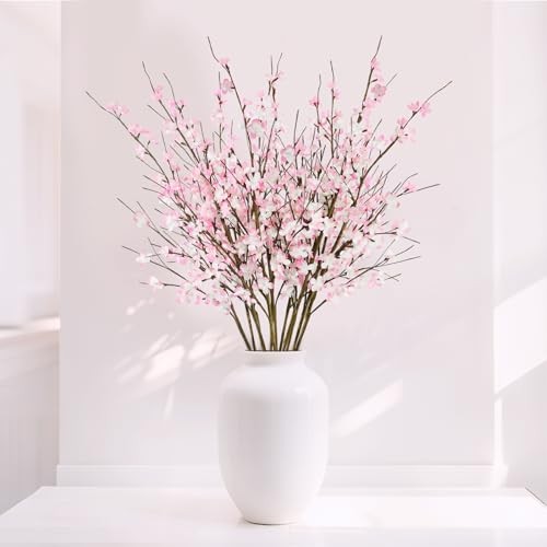 12 Pcs Cherry Blossom Branches 39” Pink Artificial Cherry Blossom Pink 12pcs gallery