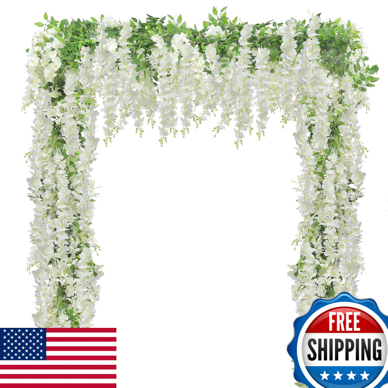 U’Artlines Uartlines 15Pcs 7.2 Ft/Piece Artificial Wisteria Garland Silk Fake