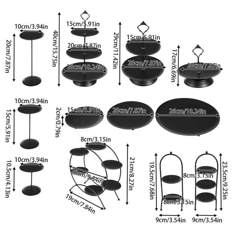 Wedding Dessert Table Decoration Black Cake Rack Iron Cake Plate Wedding Props gallery