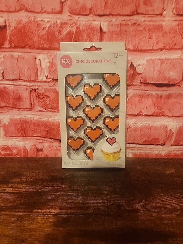 Rosanna Pansino by Wilton 16-Bit Heart Icing Decorations 12-Ct.