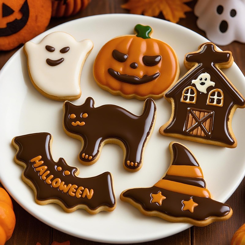 Horror-themed cookie cutters - Witch's Hat, Pumpkin, Ghost, Cemetery，Bat and ... gallery