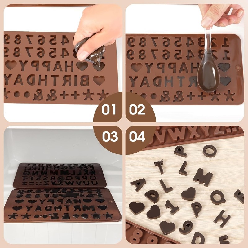 Silicone Letter Mold and Number Chocolate Molds with Happy Birthday Cake Deco... gallery