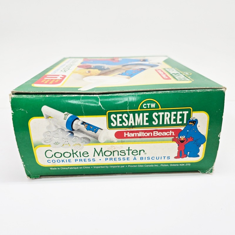 VTG Hamilton Beach Sesame St Cookie Monster Press w/ Box & Manual & 11 Disks gallery