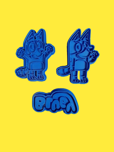 Bluey Set of 3 Cookie Cutters & Printers/Cookie Cutter Bottoms