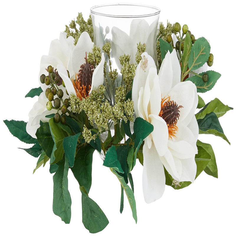 Nearly Natural Magnolia Candelabrum Silk Flower Arrangement 4794