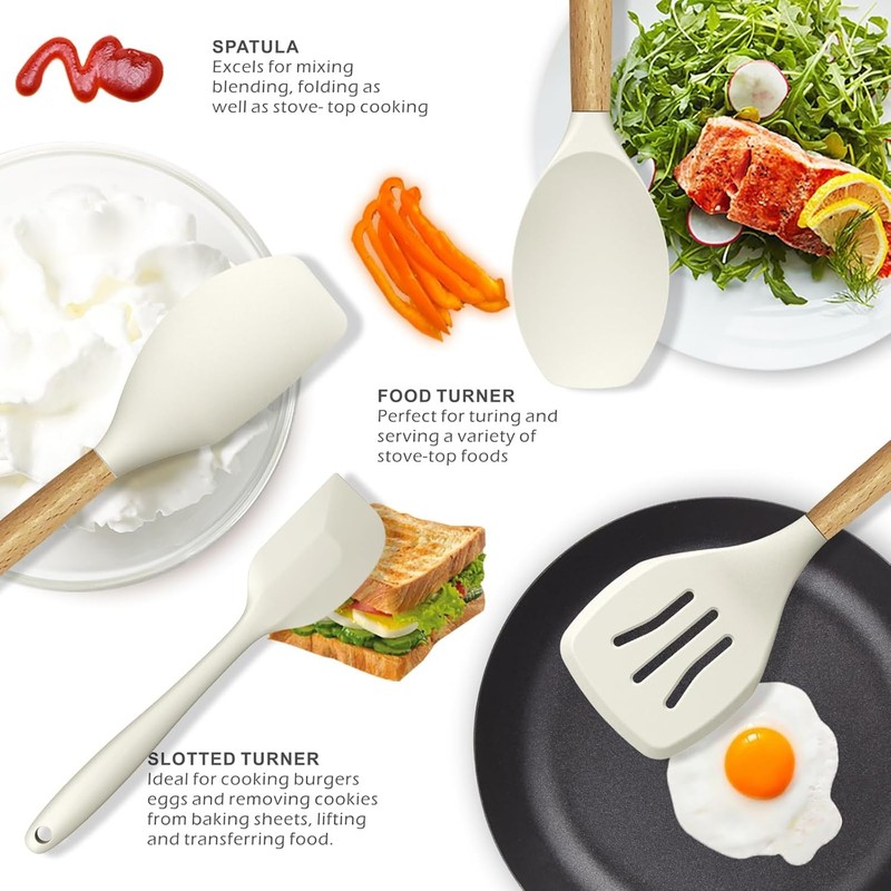 Silicone Cooking Utensils Set - 446°F Heat Resistant Silicone gallery