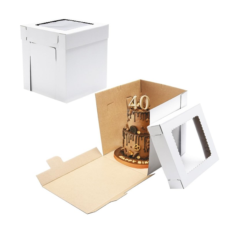 14x14x14 Inches 2 Pack,Tall Cake Boxes for Tier Cakes,Wedding Cake Boxes with…