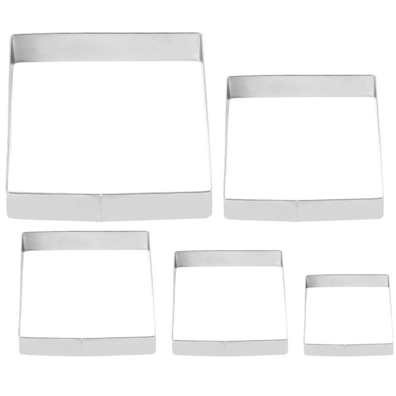 5Pcs Reusable Stainless Steel Cookie Mold Set for Kitchen Baking and Decorating