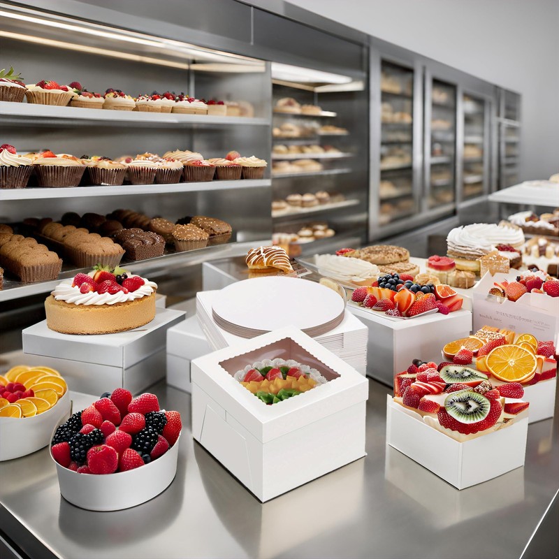 40Pack 12 Inch Cake Boxes With Cake Boards (20 boxes & 20 boards), 12X12X8 In... gallery