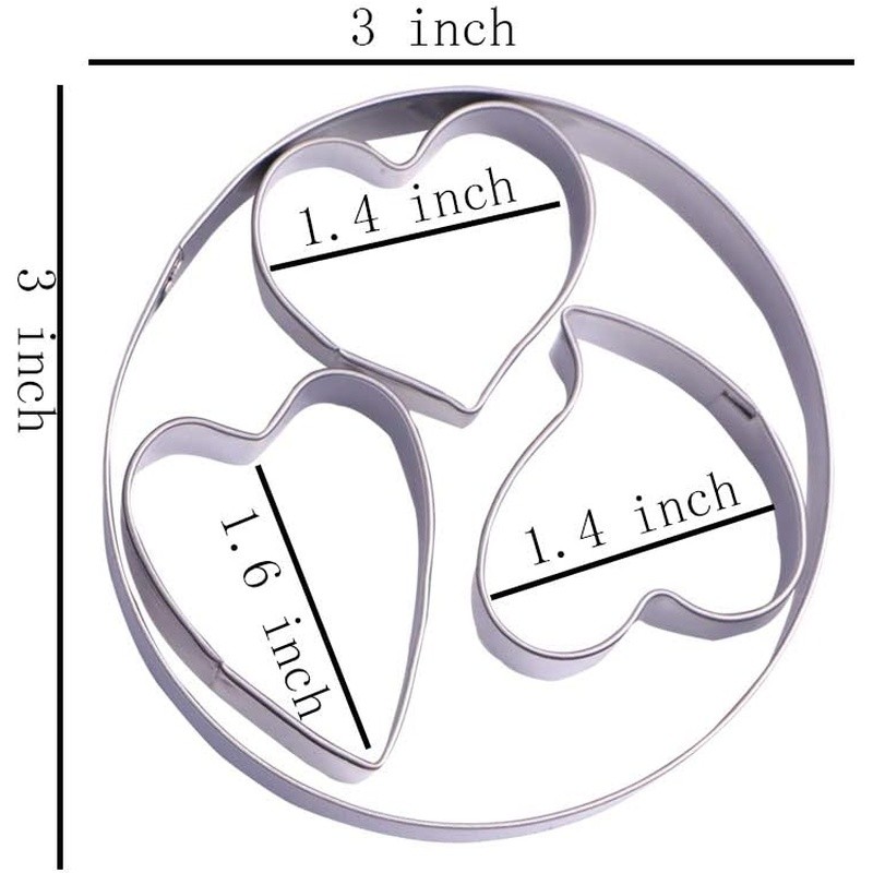 4 Piece Mini Heart Cookie Cutter Set Stainless Steel Valentine Baking Tools New gallery