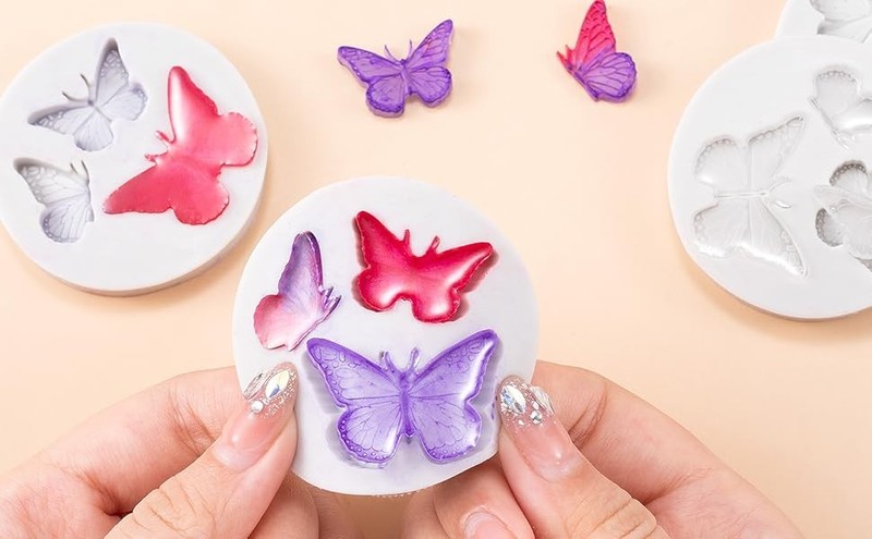 3PCS Mini Butterfly Silicone Molds, Cute Fondant Cake Baking Chocolate Candy gallery