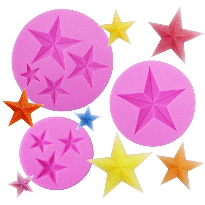Set of 3 Silicone Fondant Molds 3D Chocolate Molds for Cake Pudding Candy