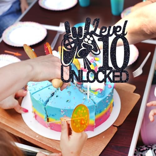 Tivurcia Unlocked Cake Topper - Video Game Boys 10th Birthday Cake Level 10 gallery