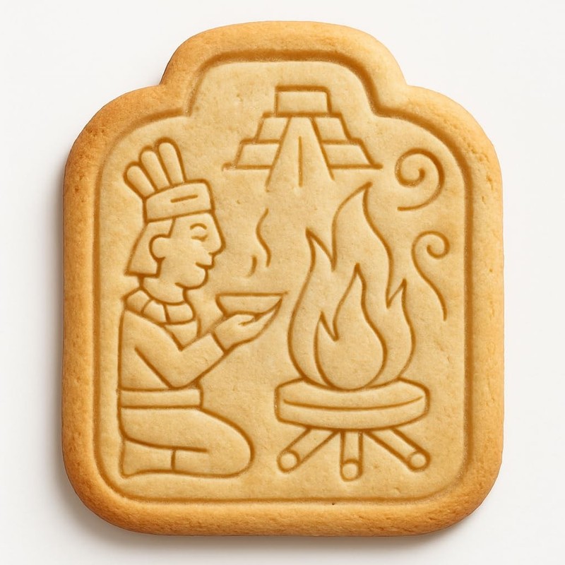 Mayan Fire Ceremony Cookie Cutter & Stamp, Fondant & Clay Cutter – 3.5×4″