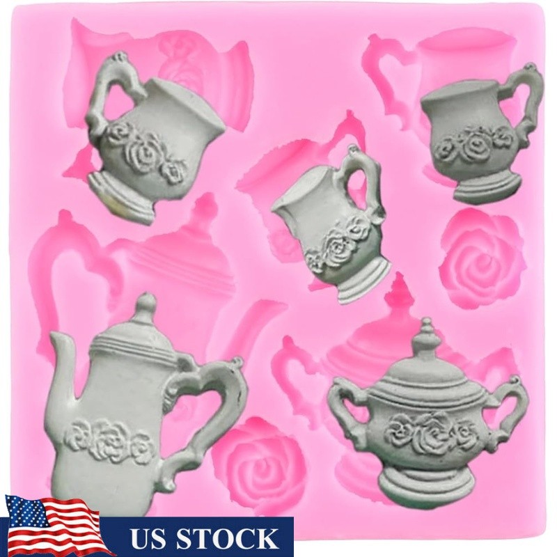 Silicone Teapot Fondant Mold Cake Decoration Candy Making Baking Tools New